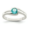 thumbnail image 1 of White Sterling Silver Ring Band Fashion Cubic Zirconia CZ Blue, 1 of 3