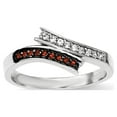 thumbnail image 1 of White Sterling Silver Ring Band Fashion Cubic Zirconia CZ Clear Glass Red, 1 of 3
