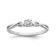 thumbnail image 1 of White Sterling Silver Ring Band Fashion Cubic Zirconia CZ Clear, 1 of 3