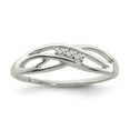 thumbnail image 1 of White Sterling Silver Ring Band Fashion Cubic Zirconia CZ Clear, 1 of 3