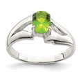 thumbnail image 1 of White Sterling Silver Ring Band Fashion Cubic Zirconia CZ Green, 1 of 2