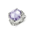 thumbnail image 1 of White Sterling Silver Ring Band Fashion Cubic Zirconia CZ Purple, 1 of 2