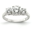 thumbnail image 1 of White Sterling Silver Ring Band Fashion Cubic Zirconia CZ, 1 of 2
