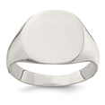 thumbnail image 1 of White Sterling Silver Ring Band Fashion Men's 14x15mm Closed Back Signet, 1 of 3