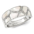 thumbnail image 1 of White Sterling Silver Ring Band Fashion Mother of Pearl, 1 of 3