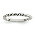 thumbnail image 1 of White Sterling Silver Ring Band Fashion Polished Twisted 1.75mm Women's, 1 of 3
