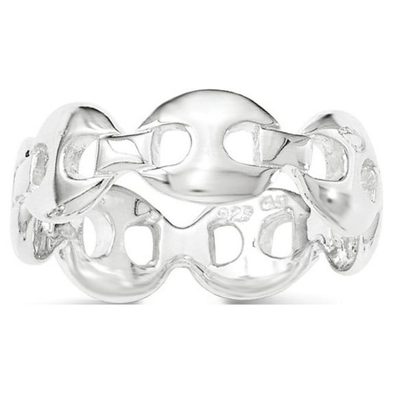 White Sterling Silver Ring Band Fashion Polished