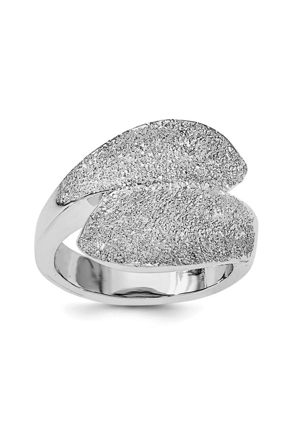 White Sterling Silver Ring Band Fashion Rhodium-plated Laser-cut Fancy