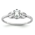 thumbnail image 1 of White Sterling Silver Ring Band Gemstone (04) April Topaz Oval, 1 of 3