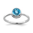 thumbnail image 1 of White Sterling Silver Ring Band Gemstone Sky Blue Topaz, 1 of 3
