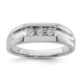 thumbnail image 1 of White Sterling Silver Ring Band Men's Diamond Rhodium Plated, 1 of 2