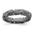 thumbnail image 1 of White Sterling Silver Ring Band Stackable Expressions Black-plated Carved, 1 of 5