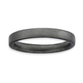 thumbnail image 1 of White Sterling Silver Ring Band Stackable Expressions Black-plated Satin, 1 of 5