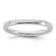 thumbnail image 1 of White Sterling Silver Ring Band Stackable Expressions Rhodium Polished, 1 of 5