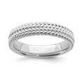 thumbnail image 1 of White Sterling Silver Ring Band Stackable Expressions Rhodium, 1 of 5