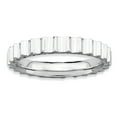 thumbnail image 1 of White Sterling Silver Ring Band Stackable Expressions Rhodium, 1 of 5