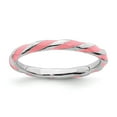 thumbnail image 1 of White Sterling Silver Ring Band Stackable Pink Expressions Twisted Enameled, 1 of 5