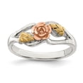 thumbnail image 1 of White Sterling Silver Ring Band Themed & 12k Rose, 1 of 3