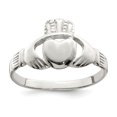 thumbnail image 1 of White Sterling Silver Ring Band Themed Claddagh, 1 of 2
