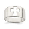 thumbnail image 1 of White Sterling Silver Ring Band Themed Cross Cutout, 1 of 2