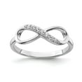 thumbnail image 1 of White Sterling Silver Ring Band Themed Cubic Zirconia CZ Clear, 1 of 2