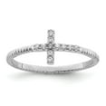 thumbnail image 1 of White Sterling Silver Ring Band Themed Cubic Zirconia CZ Clear, 1 of 3