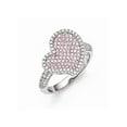 thumbnail image 1 of White Sterling Silver Ring Band Themed Cubic Zirconia CZ Pink, 1 of 3