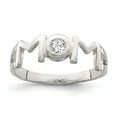 thumbnail image 1 of White Sterling Silver Ring Band Themed Cubic Zirconia CZ, 1 of 3