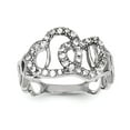 thumbnail image 1 of White Sterling Silver Ring Band Themed Cubic Zirconia CZ, 1 of 2
