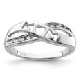 thumbnail image 1 of White Sterling Silver Ring Band Themed Diamond Round, 1 of 2
