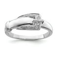 thumbnail image 1 of White Sterling Silver Ring Band Themed Diamond Round, 1 of 2