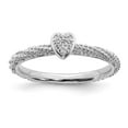 thumbnail image 1 of White Sterling Silver Ring Band Themed Diamond Round, 1 of 6