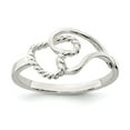 thumbnail image 1 of White Sterling Silver Ring Band Themed Heart, 1 of 2