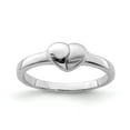 thumbnail image 1 of White Sterling Silver Ring Band Themed Polished & Satin Heart, 1 of 3