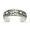 thumbnail image 1 of White Sterling Silver Ring Band Toe Antiqued Floral, Size 7, 1 of 2