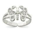 thumbnail image 1 of White Sterling Silver Ring Band Toe Butterfly, Size 6, 1 of 2