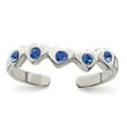 thumbnail image 1 of White Sterling Silver Ring Band Toe Cubic Zirconia CZ Blue, Size 6, 1 of 2