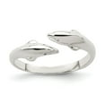 thumbnail image 1 of White Sterling Silver Ring Band Toe Polished Dolphin, 1 of 2