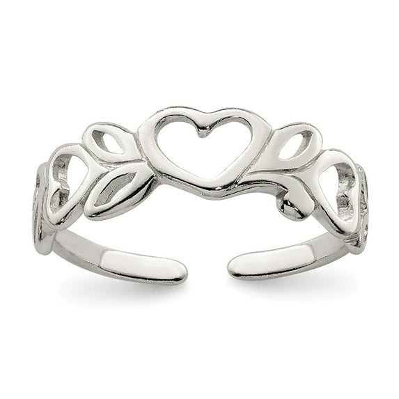 White Sterling Silver Ring Band Toe, Size 6