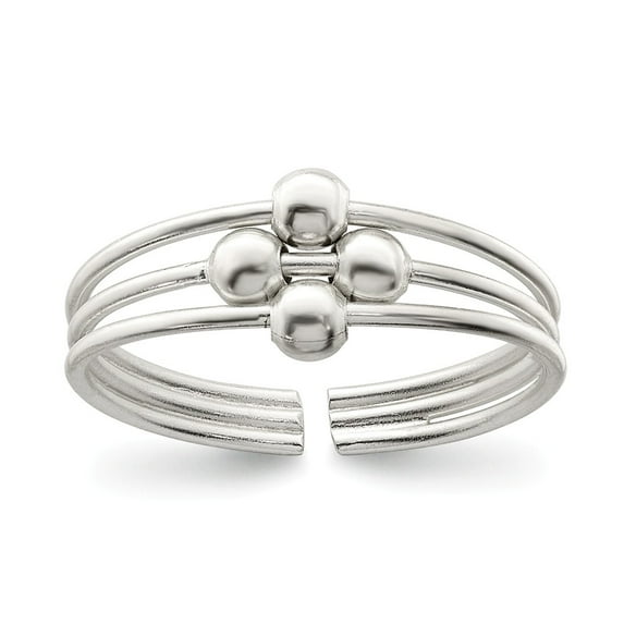 White Sterling Silver Ring Band Toe, Size 9