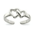 thumbnail image 1 of White Sterling Silver Ring Band Toe Solid Heart, 1 of 2