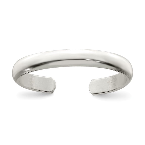 White Sterling Silver Ring Band Toe