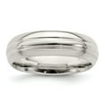 thumbnail image 1 of White Sterling Silver Ring Band Wedding 6mm Polished Fancy Size 13.5, 1 of 4