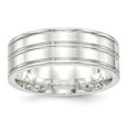 thumbnail image 1 of White Sterling Silver Ring Band Wedding 8mm Polished Fancy Size 7.5, 1 of 4