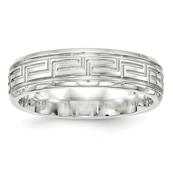 White Sterling Silver Ring Band Wedding Beveled Standard
