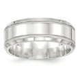 thumbnail image 1 of White Sterling Silver Ring Band Wedding Beveled Standard, 1 of 4