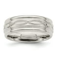 thumbnail image 1 of White Sterling Silver Ring Band Wedding Beveled Standard, 1 of 4