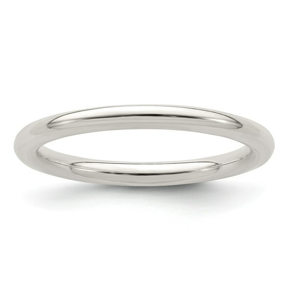 White Sterling Silver Ring Band Wedding Comfort 2mm Fit Size 11.5