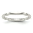 thumbnail image 1 of White Sterling Silver Ring Band Wedding Comfort 2mm Fit Size 6.5, 1 of 2