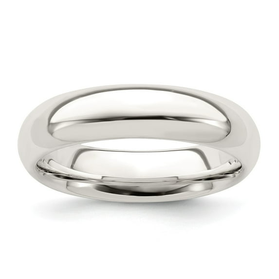 White Sterling Silver Ring Band Wedding Comfort Flat